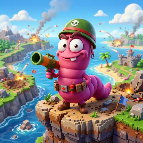 Cute & Funny Cartoon Worm: Worms Armagedon Style