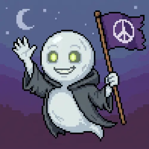 Cheerful Ghoul Mascot Illustration - 128x128 Pixels