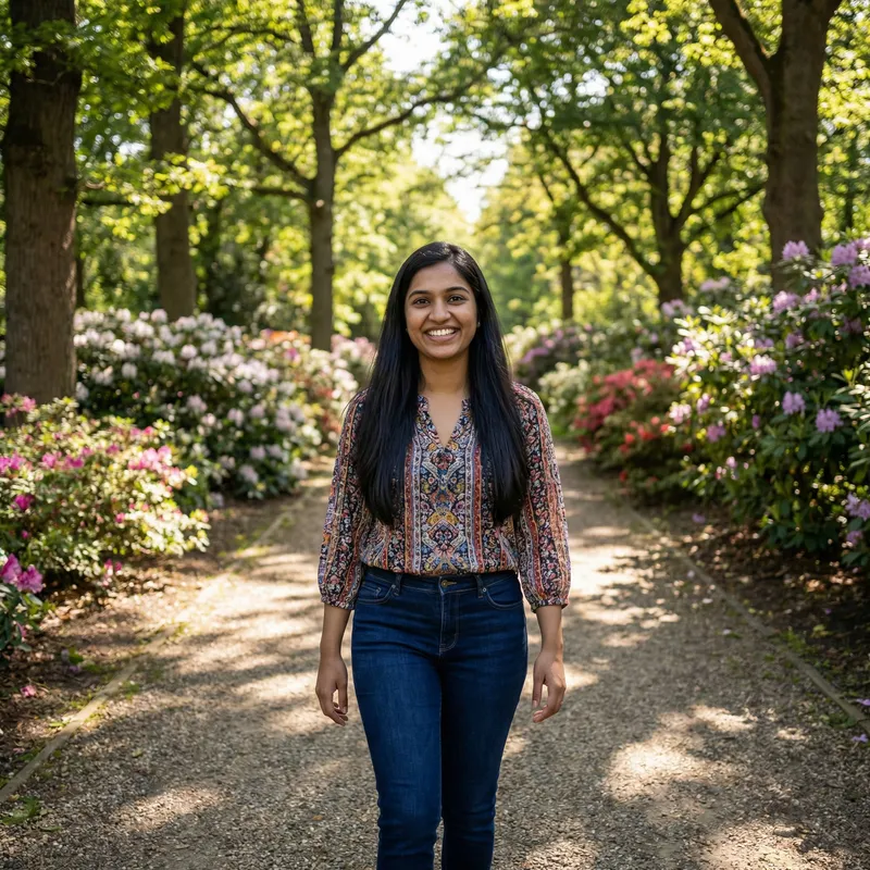 Joyful Indian Girl in Nature - Portrait Photography