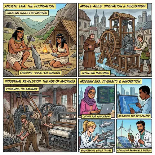 History of Engineering in Digital Comic Strip