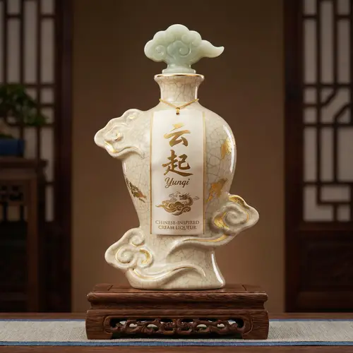 Yunqi: Premium Chinese Cream Liqueur Bottle Design