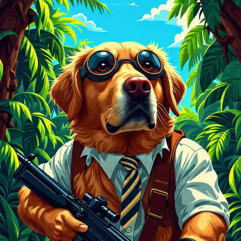 Golden Retriever Jungle Adventure in Breathtaking 4K Golden Retriever Jungle Adventure in Breathtaking 4K