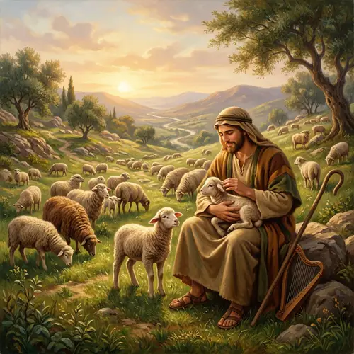 King David: Shepherd in Pastoral Bliss