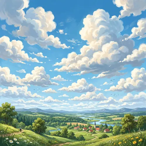 Fluffy White Clouds in Daytime Sky | Nature's Beauty