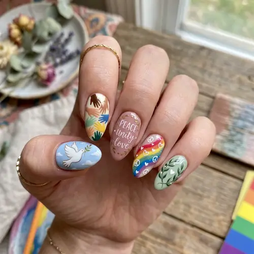 Peace and Acceptance Nail Art Designs | Unity and Harmony