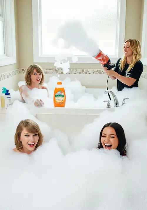 Epic Bathroom Foam Party with Taylor Swift & Friends