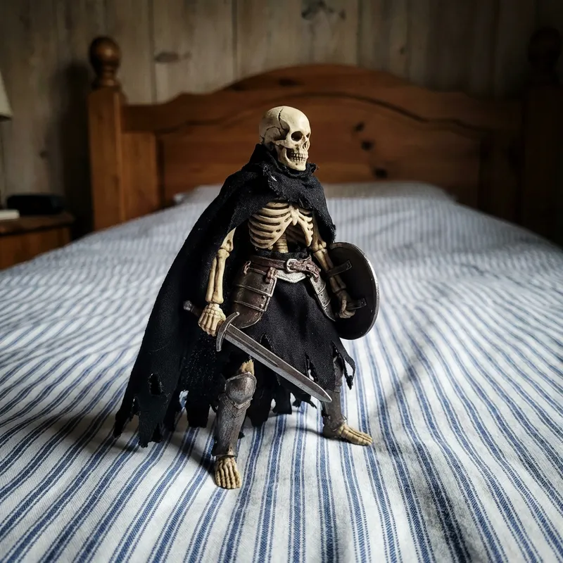 Skeleton Knight in Black Cloak - Unique Design
