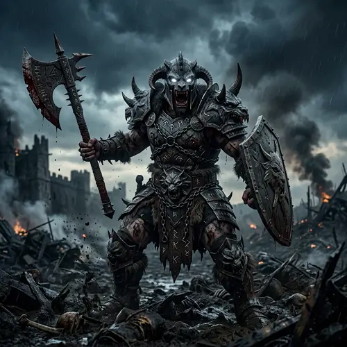 Furious Berserker Warrior in Intricate Armor | 1366x768