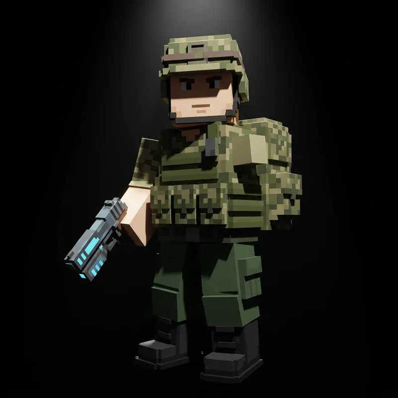 Roblox Military Character with Pistol in Dark Setting Roblox Military Character with Pistol in Dark Setting