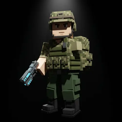 Roblox Military Character with Pistol in Dark Setting