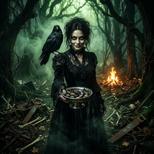 Enchanting Dark Victorian Scene With a Mysterious Woman