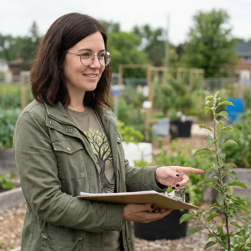 Environmental Woman with Glasses | Dark Brown Hair