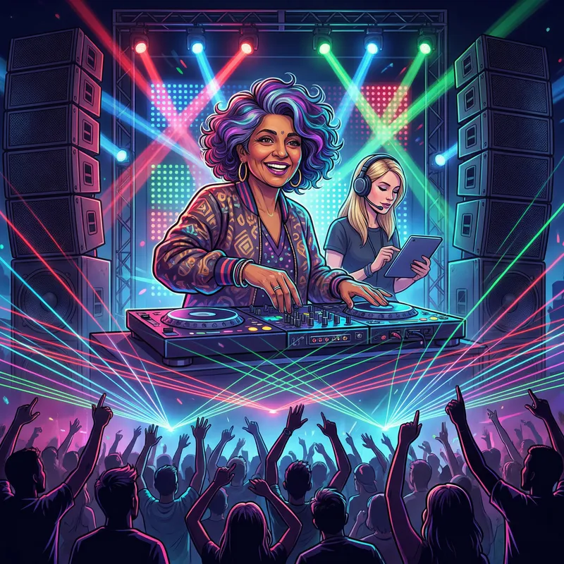 Vibrant DJ Performance at Music Festival Art