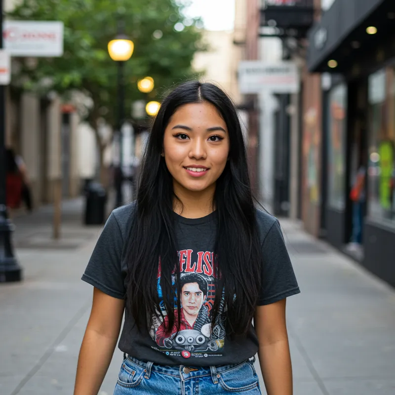 Cute Latina Girl in the Street - 25 Years Old