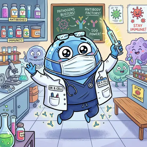 Cartoon B Cell Doctor: Fun & Engaging Illustration