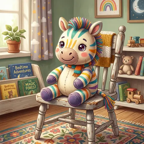Adorable Plush Zebra Character in Bright Colors