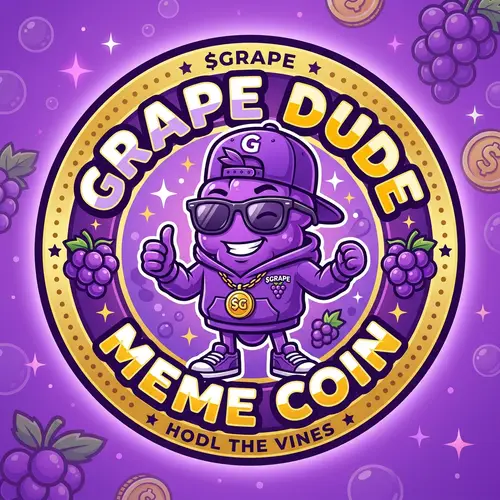 Grape Dude Meme Coin Logo Design