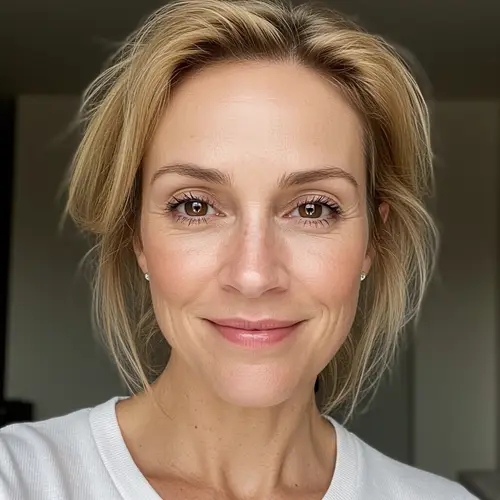 Natural Selfie of 45-Year-Old Blonde Woman