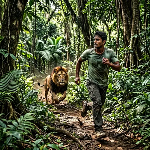 Thrilling Jungle Chase | Lion vs Vijay Simha Reddy Kancharla