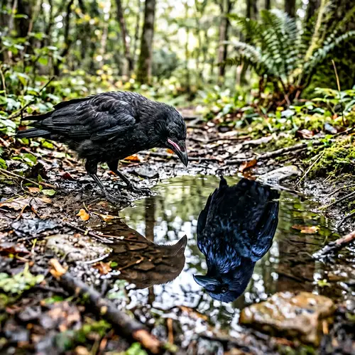 Photorealistic Strong Baby Crow in Fantastic Realism