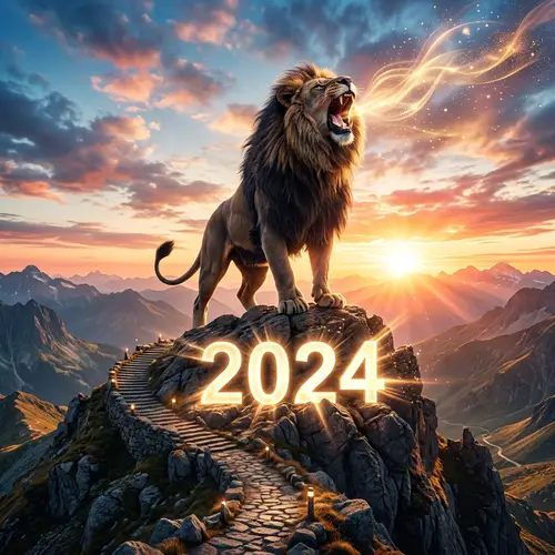 2024 Level Up Marketing Strategy with Roaring Lion on Mountain