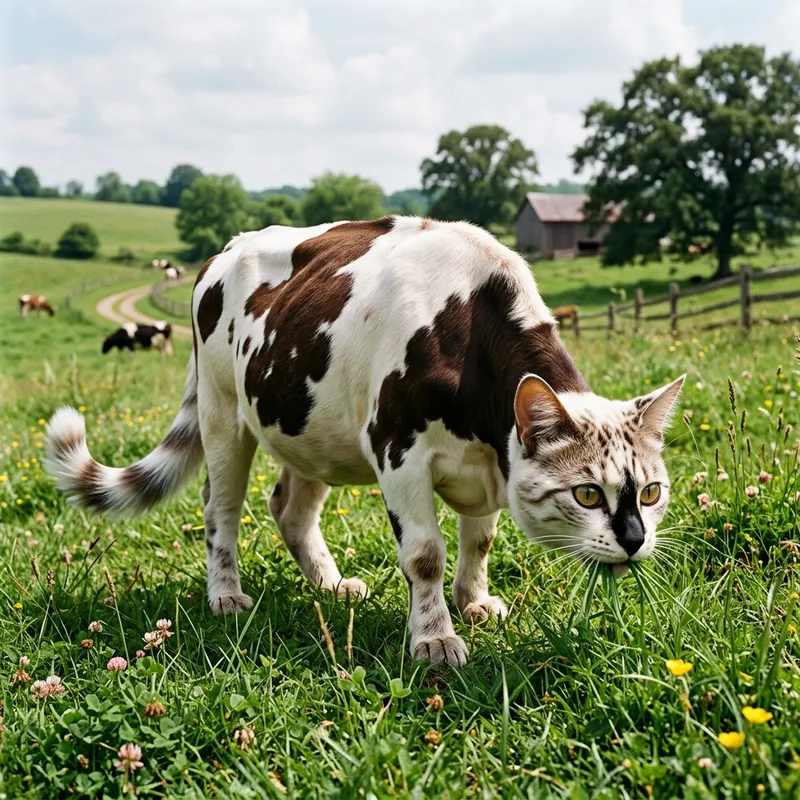 Cat-Cow Hybrid: Graceful Feline Meets Bovine Charm