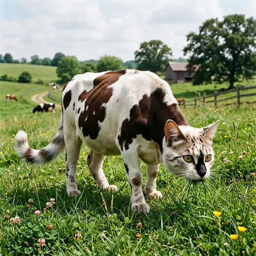 Cat-Cow Hybrid: Mysterious Blend of Feline Grace and Bovine Charm