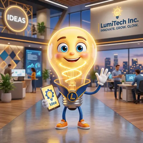 Animated Lightbulb Corporate Mascot