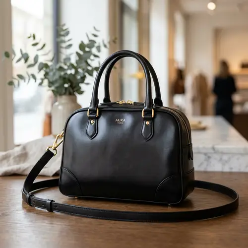 High-Quality Black Leather Women's Bag | Elegant & Sophisticated Design