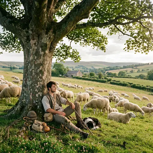 Resting Shepherd Under Sycamore Tree