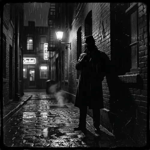 Mysterious Silhouette in Noir Photography Style