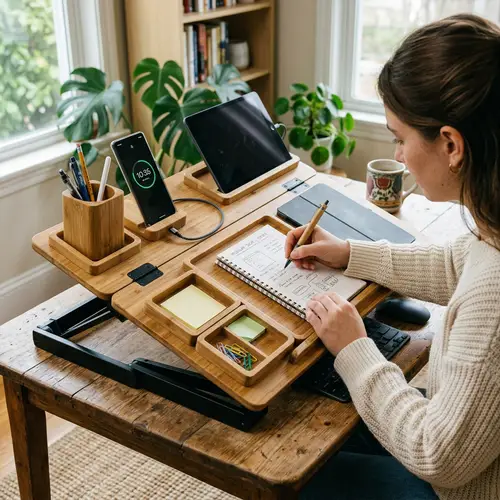Foldable Modular Desk | Eco-Friendly Materials & Custom Storage
