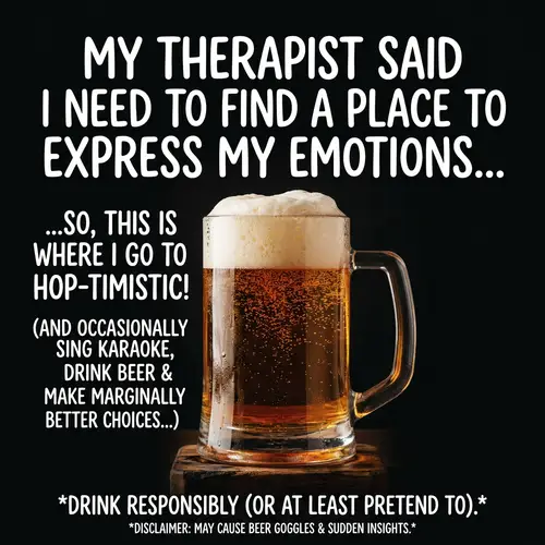 Humorous Image with Frothy Beer Mug on Black Background