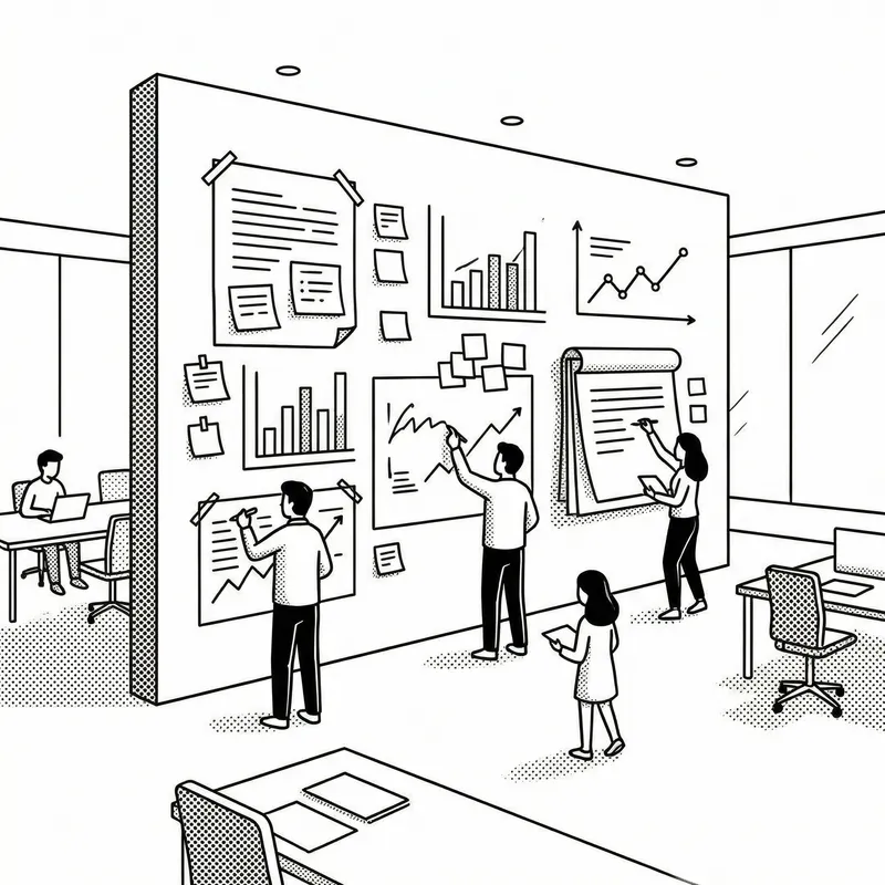 Minimalistic Illustration of Teamwork Wall