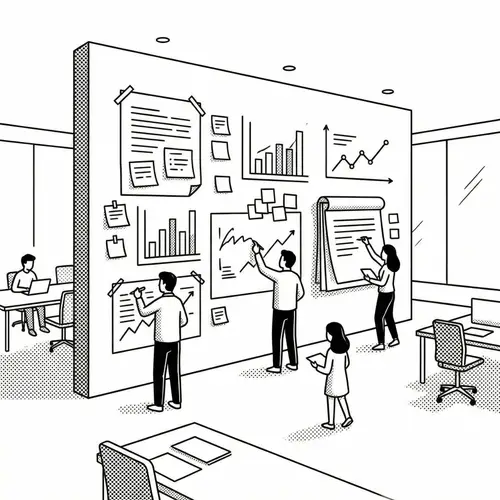 Minimalistic Wall of Teamwork Illustration