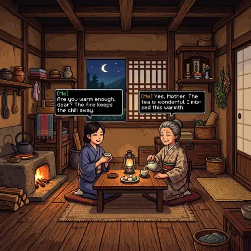 Charming Pixel Art Home: A Conversation in Style