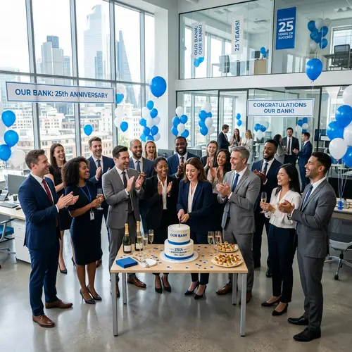 Celebrating a Bank's Anniversary: Office Festivities