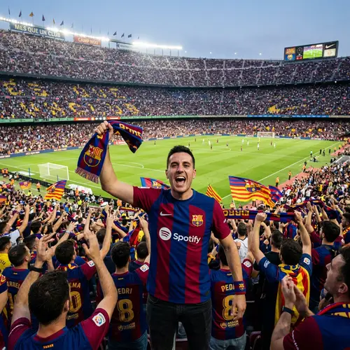 FC Barcelona Fan at Camp Nou Stadium