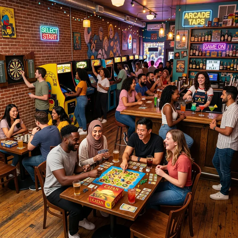 Whimsical Game-Themed Bar - Fun & Competition Whimsical Game-Themed Bar - Fun & Competition