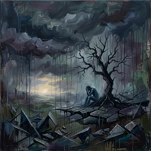 Abstract Representation of Depression | Symbolism of Solitude and Hope