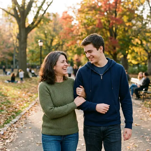 45-Year-Old Mother with Her Son
