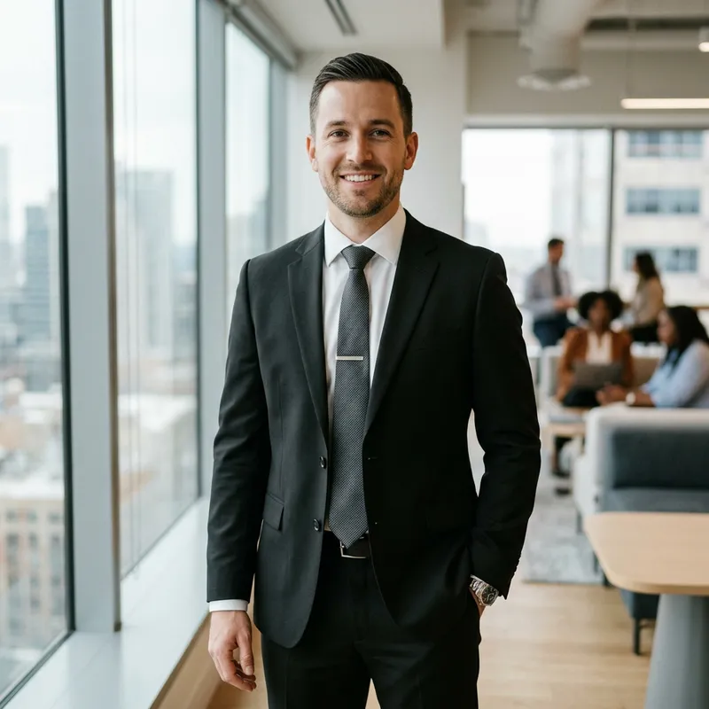 Professional Look in a Black Suit