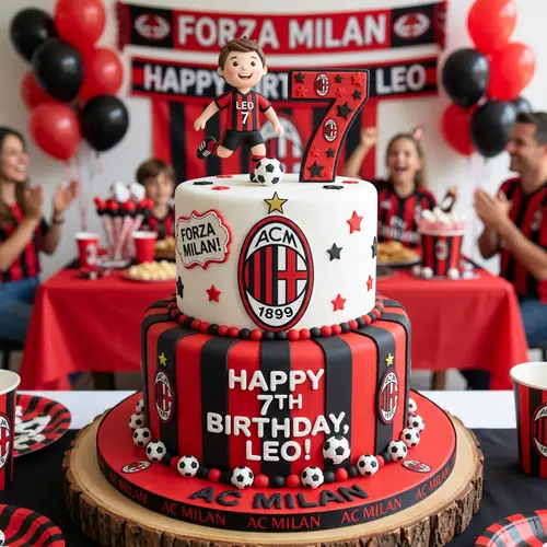 AC Milan Inspired Cake for a 7 Year Old