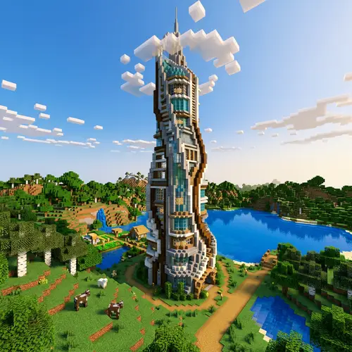 Curvy Minecraft Skyscraper - Modern Building Design