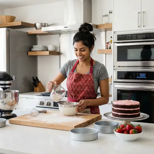 Multilayered Chocolate Cake with Strawberry Frosting - Baking Delight