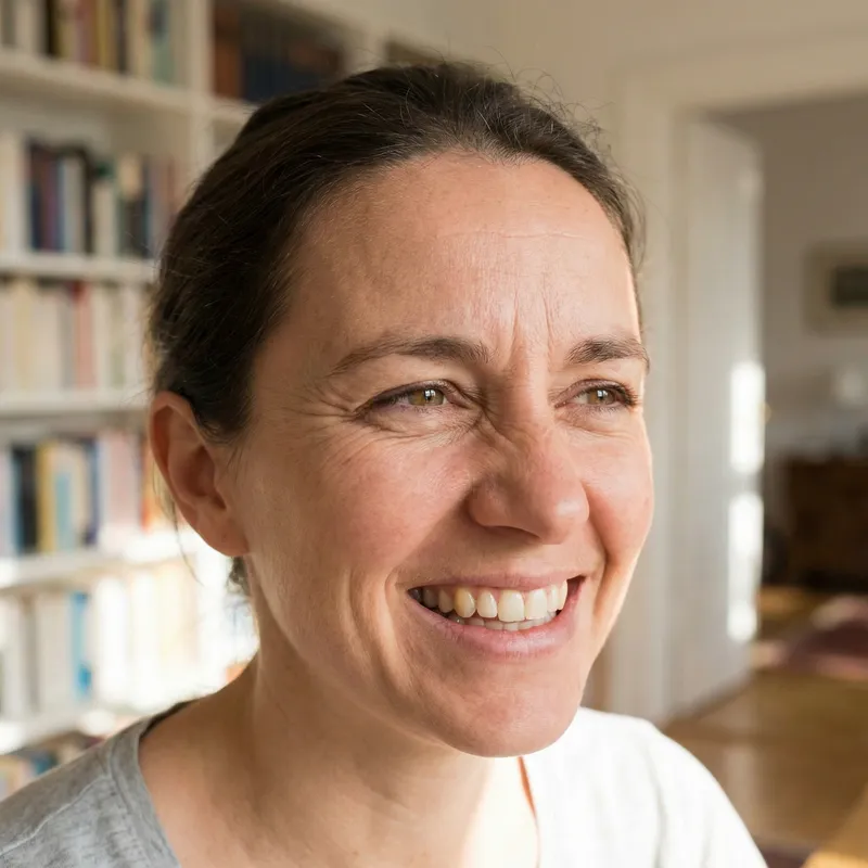 Happy & Curious Women Face: Learn More with Joy