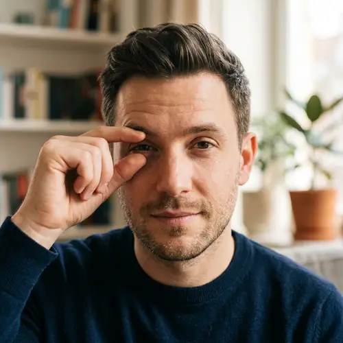 Handsome Man Folding His Eyelid - Unique Eye Movement