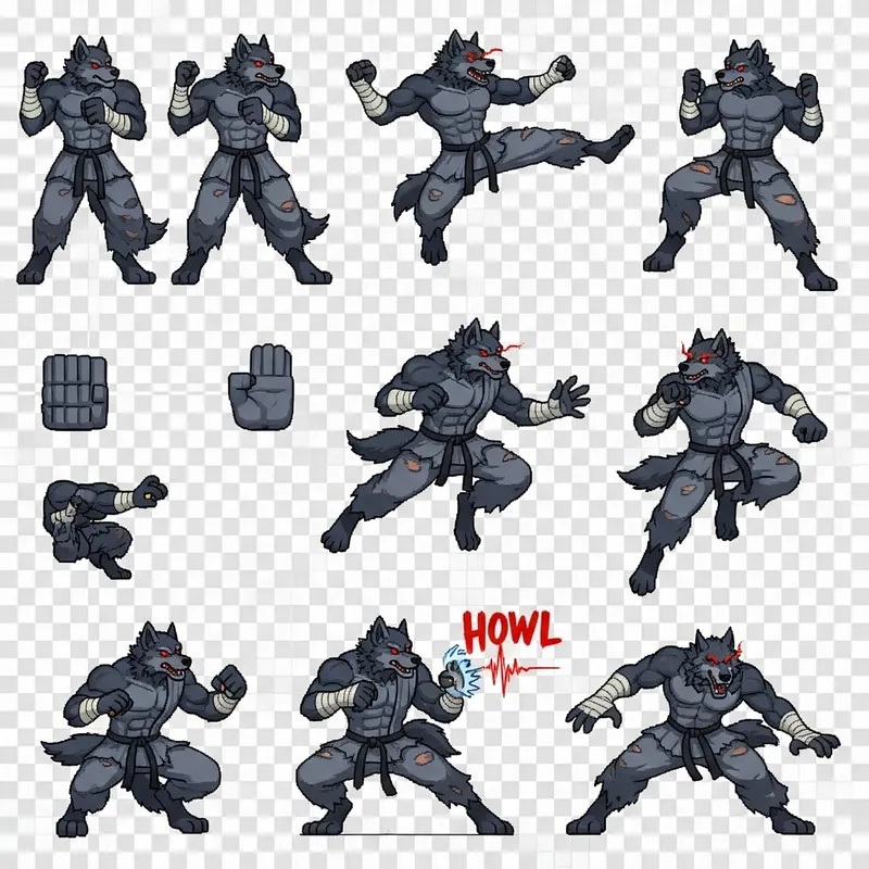 Wolf Sprites for Fighting Game Wolf Sprites for Fighting Game
