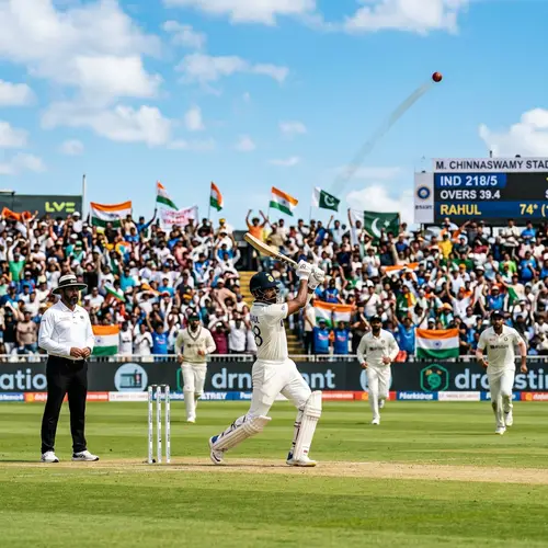 Lively Cricket Match in Progress: Action-Packed Scene