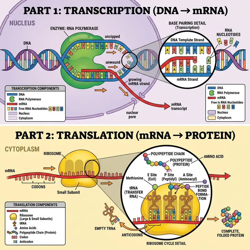 DNA Transcription and Translation Explained DNA Transcription and Translation Explained